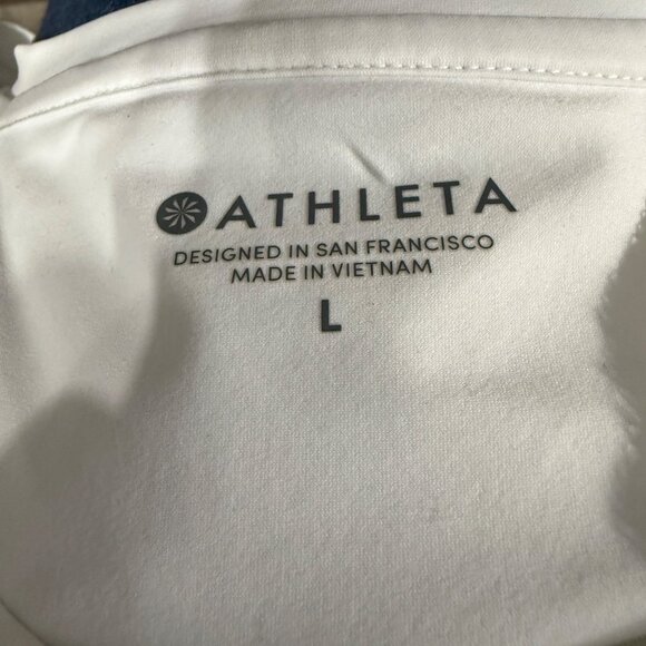 Athleta women's size L white long sleeve split back top - Picture 4 of 7